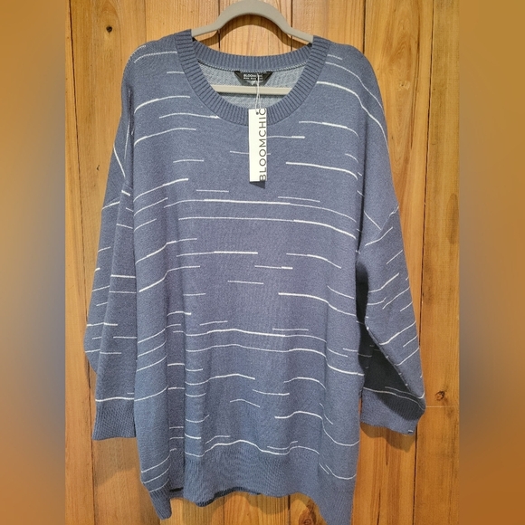 Bloomchic Blue Striped Men's Sweater - Picture 1 of 12